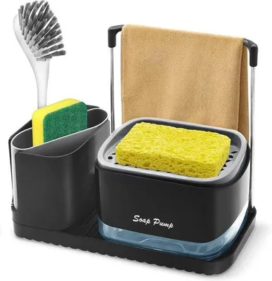 Produktbild von Düsenföhn für die Küche, mit Schwammhalter, Küchenabwasserdüse, Seifenföhn mit Schwammhalter, Seifen, einstellbar, für die Küche.