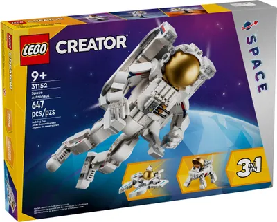 Produktbild von LEGO Creator 3in1 Astronaut im Weltraum Spielzeug, Modellbausatz mit Hund und Raumschiff für Kinder, Kinderzimmer-Deko, kreatives Geschenk für Jungs und Mädchen ab 9 Jahren 31152