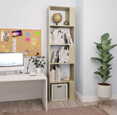 Produktbild von Bücherregal - Standregal - Aktenregal - Sonoma-Eiche 45x24x159 cm - Holzwerkstoff - Wohnzimmerschrank CC26872