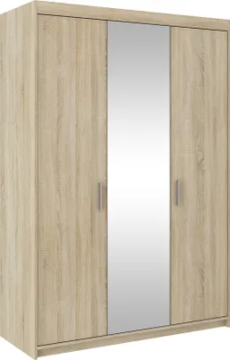 Produktbild von Kleiderschrank Drehtürenschrank mit Spiegel ELENE 3D eiche sonoma