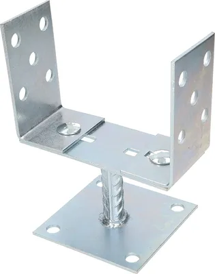 Produktbild von KOTARBAU® U-Pfostenträger 0-165 mm Breitenverstellbar zum Aufschrauben Silber