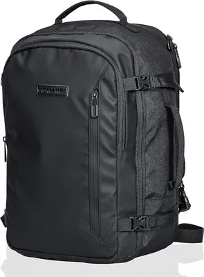 Obrázek produktu pro Uniqoos® Batoh do letadla, rozměry 40 x 20 x 25 cm – 20 litrů, kabinový batoh, voděodolný polyester 600D, 4 přihrádky, přihrádka na notebook a tablet, černý