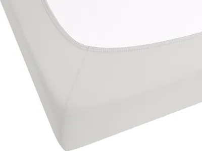 Zdjęcie produktu dla BELIANI Prześcieradło z gumką jasnoszare bawełniane 200 x 200 cm jednolity wzór tekstylia do sypialni
