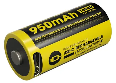 Produktbild von Nitecore NL169R | 16340 Lithium-Ionen-Akku mit USB-Anschluss 950mAh