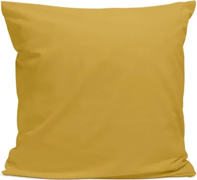 Image de Bleu Calin Taie d'oreiller 100% Percale de coton - Moutarde - 65x65cm