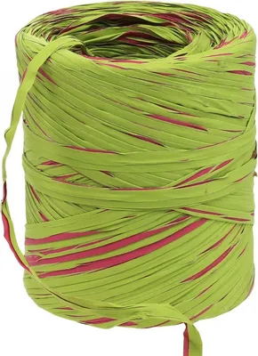 Produktbild von Raffia-Band Hellgrün Pink Geschenkband Poly-Raffia 200m Dekoband für Blumen & DIY