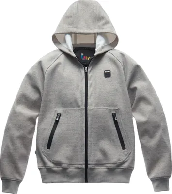 Produktbild von Blauer Easy Man wasserdichter Motorrad Zip Hoodie, grau, M