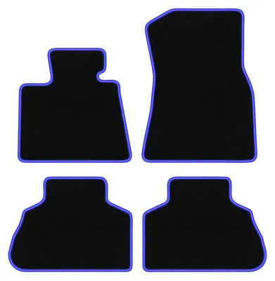 Produktbild von Fußmatten Automatten Velours Schwarz/Blau für BMW X5 G05 2018- Set 4-tlg