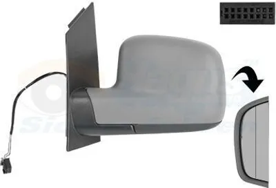 Produktbild von VAN WEZEL 5867817 Außenspiegel Seitenspiegel Links für VW Caddy III Kombi (2KB, 2KJ, 2CB, 2CJ) Asphärisch Beheizt Grundiert