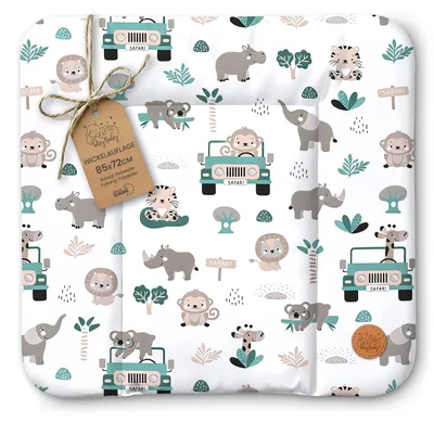 Zdjęcie produktu dla Mata do przewijania wodoodporna 85 x 72 cm zmywalna dla niemowląt Afryka