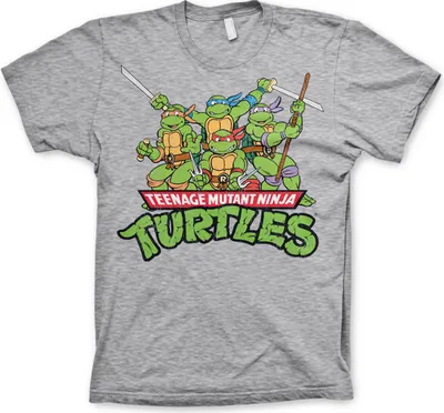 Produktbild von Turtles Distressed Group T-shirt - XX-Large - Heather-Grey