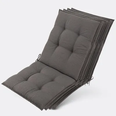 Produktbild von Beautissu 4er Set Premium Niedriglehner Auflage Sun-NL, 100x50x8cm, Taupe