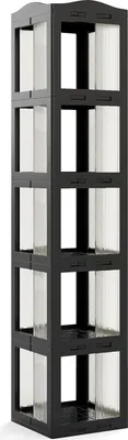 Immagine prodotto di Libreria girevole a 360°, pieghevole, trasparente, nera, 174 cm