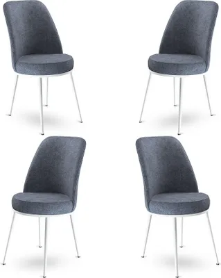 Productafbeelding van Skye Decor, Dexa - Stoelen, kleur: grijs, set van 4, 100% metaal, afmetingen: 45 x 42 x 89 cm