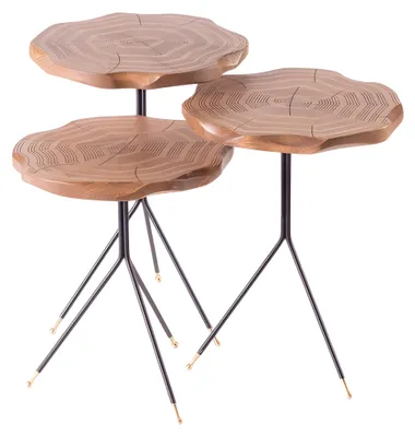 Obrázek produktu pro Boční stolek dřevo béžová Moderní elegantní