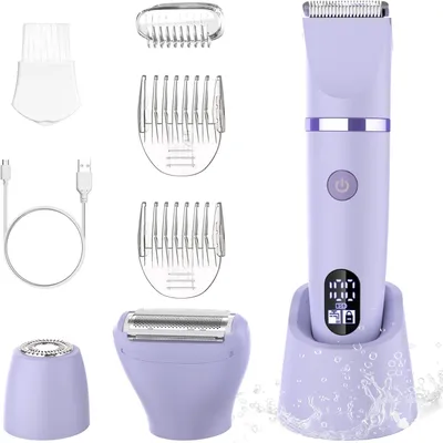 Produktbild von Damenrasierer für Gesicht,Achseln, Beine, Arme & Bikinizone Rasierer Elektrorasierer Körpertrimmer Intimrasierer Bikini-Trimmer für Frauen Wasserdicht