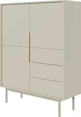 Image de Selsey Viviaro - Buffet 3 portes avec 3 tiroirs, Gris Beige Taupe, 104 cm