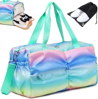 Productafbeelding van Sporttas dames met schoenvak, natvaks, 50x25x28 cm, geschikt voor fitness en reizen