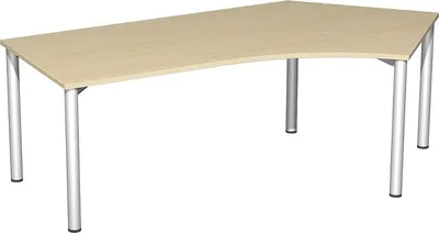 Produktbild von Geramöbel Schreibtisch 135° rechts feste Höhe, 2166x1130x720, Ahorn/Silber, S-550316-AS