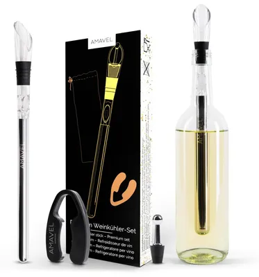 Weinkühler-Set mit Edelstahl-Kühlstab, 5-teilig