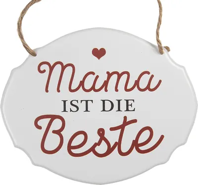 Produktbild von Clayre & Eef Textschild 18x15 cm Weiß Metall