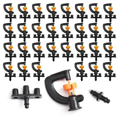 Produktbild von Bewässerungsdüse Tropfbewässerung Sprinkler - 360 Grad - 30 Stück - Für Schläuche 4 mm und 7 mm - Für Garten und Gewächshaus