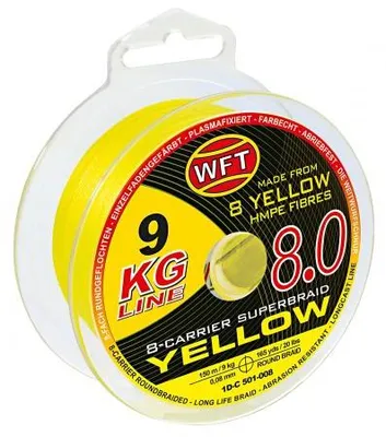 Obrázok produktu pre Angelschnur KG 8.0, osemvláknová pletená šnúra "Super Braid" (žltá, 600 m)