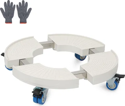 Produktbild von Pflanzenroller Rund Ø 38-52cm Einstellbare Blumenroller Rollbrett Pflanzentrolley Außenbereich 360 °Räder bis 200 Kg Für Hausgarten Blumentopf