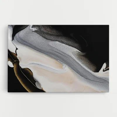 Produktbild von ARTHUB® Leinwandbild 50x70 cm, Black Light Grey | Wohnzimmerdekoration, Hängende Bilder, Wanddekoration, Heimdekoration, Abstrakte, Marmor