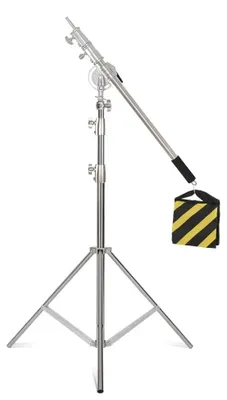 Obrázok produktu pre Stojan na osvetlenie, s možnosťou nastavenia výšky, robustná kovová konštrukcia, dĺžka 2,8 m, výsuvná rameno s dĺžkou 2,5 m