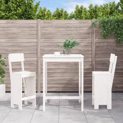Produktbild von Maison Exclusive - 3-tlg. Gartenbar-Set Weiß Massivholz Kiefer