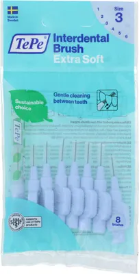 Zdjęcie produktu dla Szczoteczki międzyzębowe TePe Extra Soft 3 niebieskie (0,6 mm) 8 szt