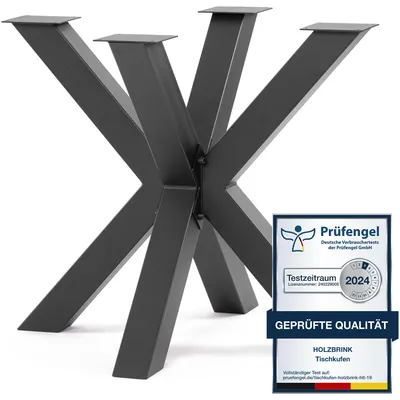 Produktbild von HOLZBRINK Tischbeine aus Metall, Tischgestell für Couchtisch Computertisch Gartentisch, 85x80x72 cm (LxBxH), Schwarz, 1 Stück