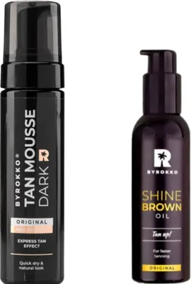 Zdjęcie produktu dla Byrokko Tan Mousse Dark + Shine Brown Oil