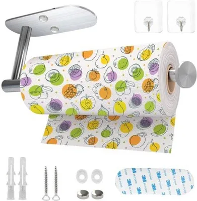 Produktbild von Famanu Küchenrollenhalter Wand- und Schrankmontage - Platzsparend und selbstklebend