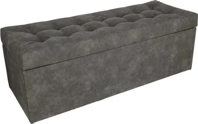 Obrázok produktu pre mg dizajnová čalúnená stolička, 45x120 cm, farba grafitová - mäkký sedák, skladacia s úložným priestorom (143 l) vydrží zaťaženie do 100 kg