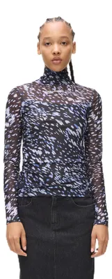 Image de Jean Karl Lagerfeld pour femmes, modèle "Mesh Lights", imprimé intégral "All Over", motif "Digital Light" sur toute la surface