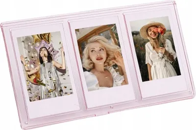 Productafbeelding van Standaard voor 3 foto's, geschikt voor camera's/printers die op ZINK- of FUJI INSTAX MINI-papier printen - Roze