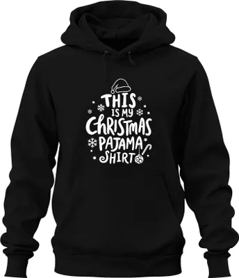Obrázok produktu pre Toto je moje vianočné pyžamové tričko s bielym motívom - Christmas Xmas Christmas Uni mikina s kapucňou, čierna, 3XL