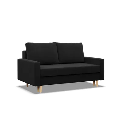 Produktbild von Wohnzimmer Sofa mit Schlaffunktion, Sofa 2-Sitzer BLANK, Wendekissen, Bonell, Schwarz