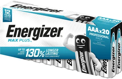Obrázok produktu pre Energizer Max Plus AAA alkalické batérie 20ks E301322905