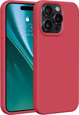 Produktbild von Etteri Silikonhülle für iPhone 15 Pro Max 6,7 Handyhüllen Himbeere