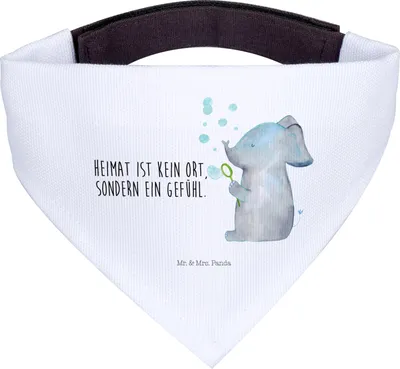 Produktbild von Mr. & Mrs. Panda Hundehalstuch Elefant Seifenblasen - Weiß - Geschenk, Bandana, Liebe, Hunde Halstuch, Hals Tuch, Liebesspruch, Dreieckstuch, Rüsseltier, Lustige Sprüche