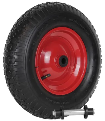 Produktbild von Schubkarrenrad Linienprofil Luft 16x4.00-8 Ø390mm Schwarz 1 Stück Luftreifen PolyurethanLuftreifen Ersatzrad Ersatzreifen pannensicher