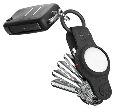 Image de Étui Keysmart en cuir vegan pour AirTag, argent, taille unique