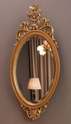 Produktbild von Casa Padrino Luxus Barock Spiegel Braun / Gold H. 102 cm - Ovaler Barockstil Wandspiegel -  Italy