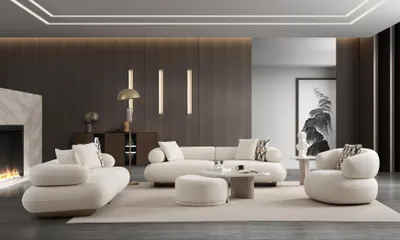Produktbild von s Möbel Set Designer Sofa Edler Sessel Couchtisch -3tlg.