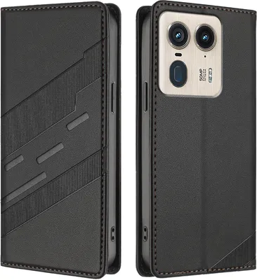 Obrázek produktu pro Pouzdro pro Motorola Edge 50 Ultra,Polyuretankožené peněženkové pouzdro s přihrádkou na karty a funkcí stojánku Schwarz