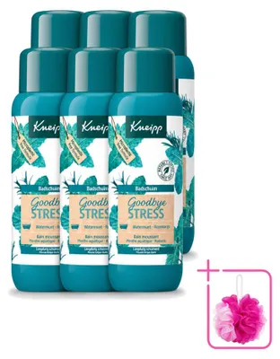 Produktbild von 6 x Kneipp Badschuim Goodbye Stress - Wasserminze & Rosmarin - 400 ml - Sparpackung - 6 Stücke