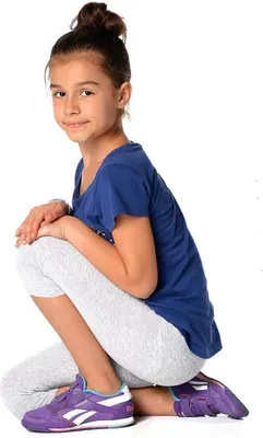 Produktbild von Kinder 3/4 Leggings in 22 Farben Baumwolle; Grau Meliert 104